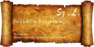Szilák Lizandra névjegykártya